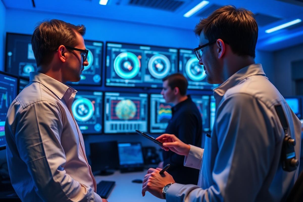 Analyst reviewing global market intelligence across multiple screens